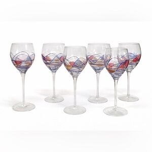 Set of 6 Helios by Artland 9oz wine glasses